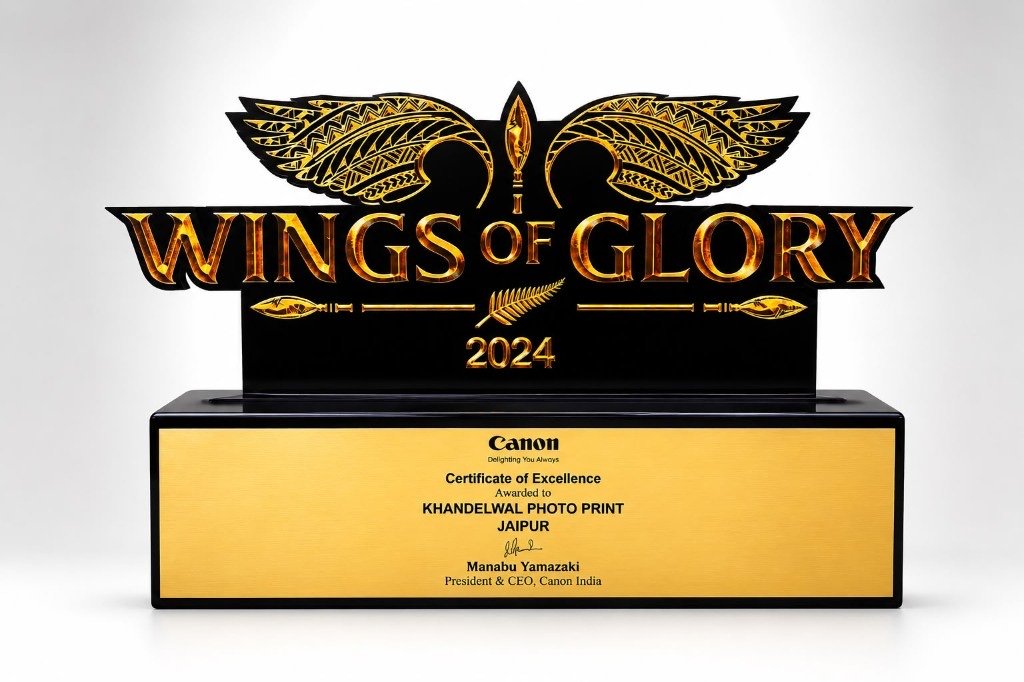 Canon Wings of Glory Certificate of Excellence 2024 awarded to Khandelwal Photo Print Jaipur