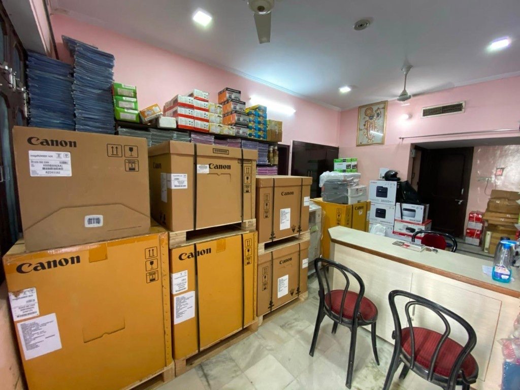 Canon machine stock and customer counter at Khandelwal Photo Print Jaipur